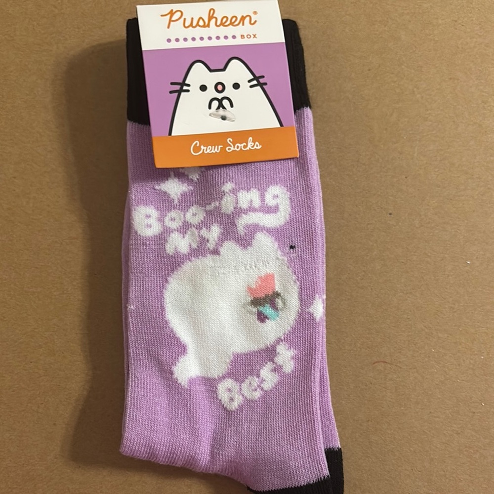 Pusheen Purple Cat Crew Socks